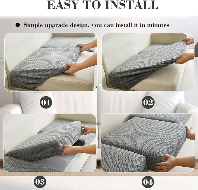 Sofa Covers Couch Covers for Sofa Pet Friendly Couch Cushion Covers Universal Sofa Covers Washable Stretch Slipcovers for Sectional Sofa (Texture Brown, Chaise Cover)
