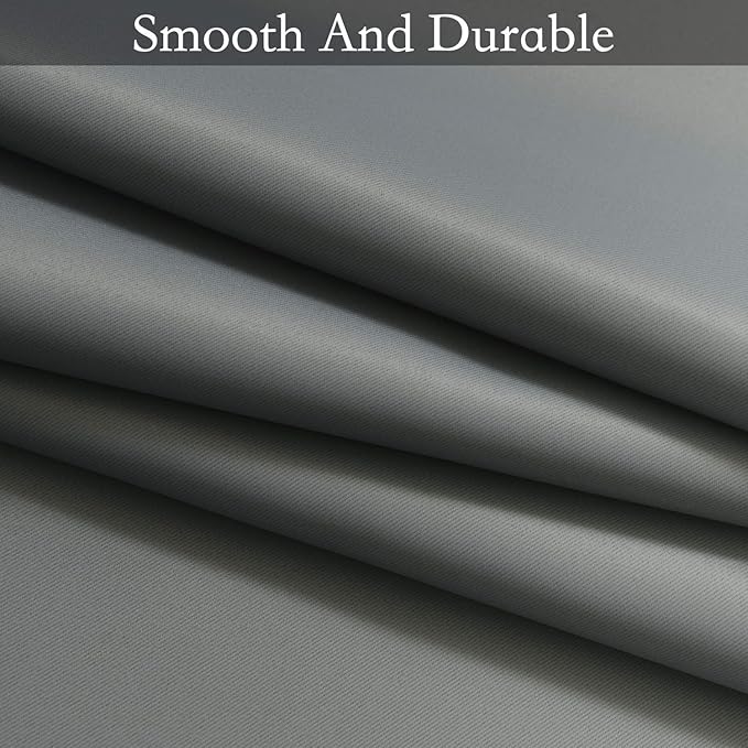 SimpleHome Ombre Room Darkening Curtains 36 inches Length for Bedroom,Grommet Gradient Light Blocking Grey Gradient Window Curtains for Living Room,2 Panels, 52x36 inches
