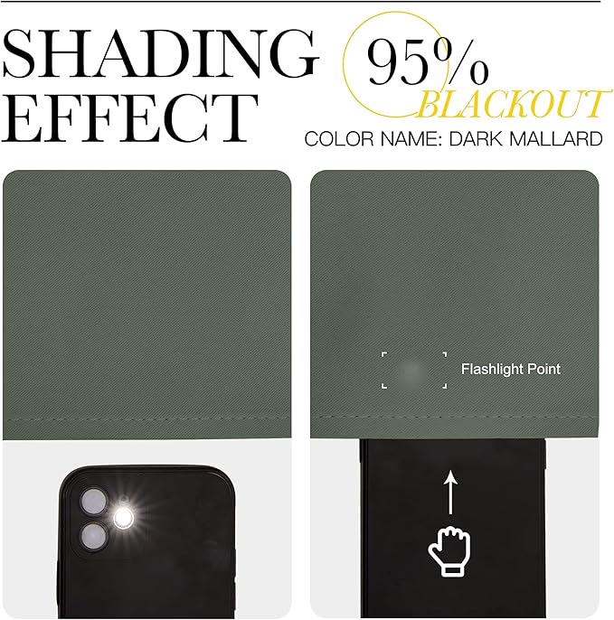 NICETOWN Bedroom Curtains Blackout Draperies - All Season Thermal Insulated Solid Rod Pocket Top Blackout Curtains/Drapes for Kid's Room (Dark Mallard, 1 Pair, 29 x 20 Inch)