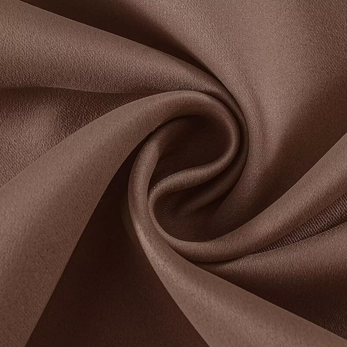 Joydeco Blackout Curtains 45 inch Length 2 Panels Set, Thermal Insulated Long Curtains & Drapes 2 Burg, Room Darkening Grommet Drapes for Bedroom Living Room Windows (W52 x L45 Inch, Brown)