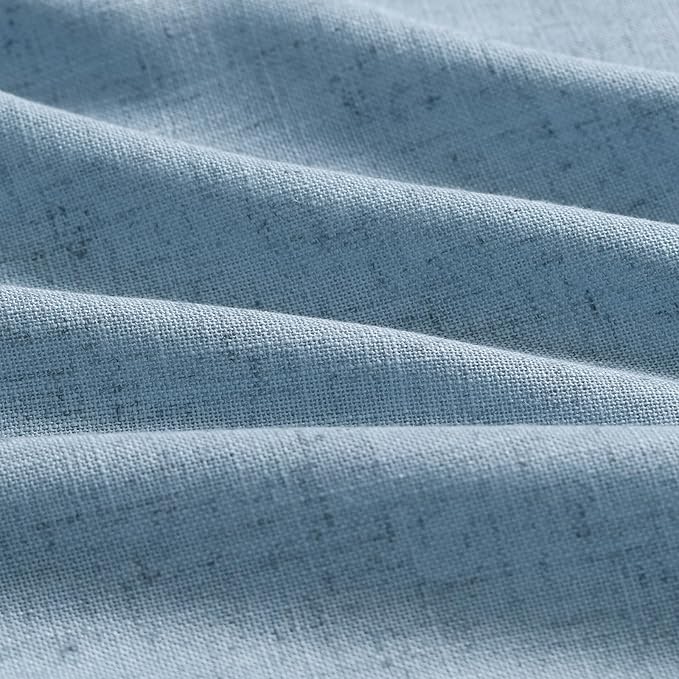 Blue Linen Curtains 102 Inches Long for Living Room 2 Panel Set Back Tab Rod Pocket Dusty Blue Semi Sheer Curtains Light Filtering Burlap Extra Long Drapes Farmhouse Decor for High Window 40x102