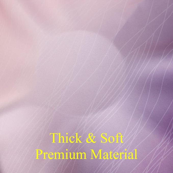 Pink and Purple Curtains 45 Inch Length 2 panels, Full Light Blocking Ombre Blackout Curtains for Kids Room, Thermal Insulated Noise Reducing Gradient Blackout Curtains for Girls Bedroom, 52x45 Inch