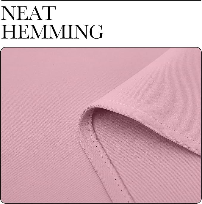 NICETOWN Rouge Pink Blackout Curtain Panels 48 inch Long Set of 2 for Bedroom, Thermal Insulated Grommet Top Light Blocking Draperies and Drapes for Basement (W34)