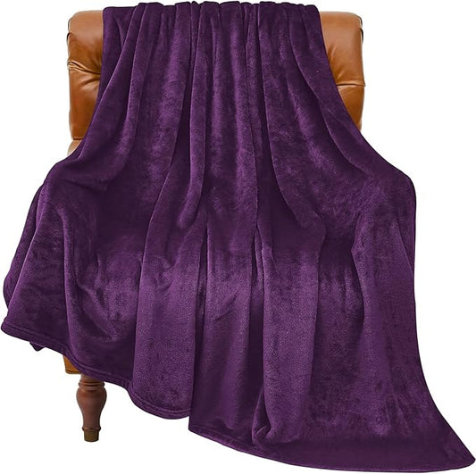 BEDELITE Fleece Blanket Twin Size Purple Throw Blankets for Couch & Bed, Luxury Plush Cozy Fuzzy Blanket 60x80 inches, Super Soft Warm Lightweight Throw Blanket for Travel Camping