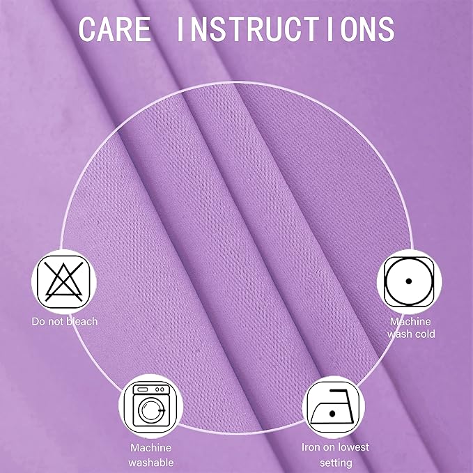 LEMOMO Blackout Curtains 66 x 84 inch/Lavender Curtains Set of 2 Panels/Thermal Insulated Room Darkening Bedroom Curtains