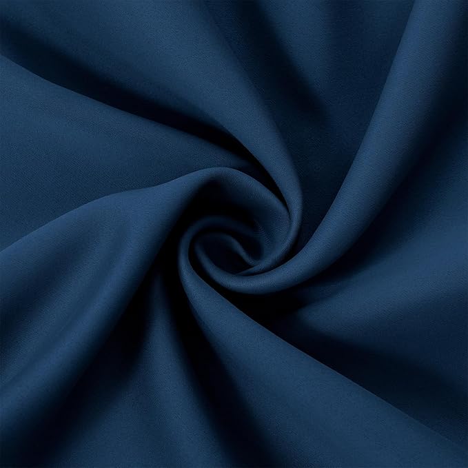 LEMOMO Navy Blue Blackout Curtains 40 x 63 Inch Length/Set of 2 Curtain Panels/Thermal Insulated Room Darkening Blackout Curtains for Bedroom