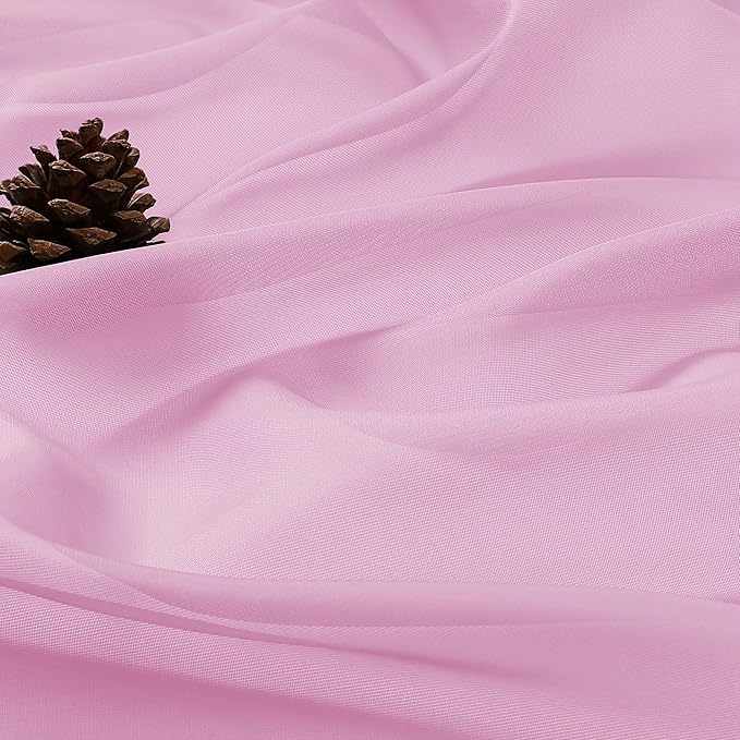OWENIE Pink Sheer Curtains 120 Inches Long 2 Panels Set, Airy Lightweight Sheer Pink Curtains for Living Room Bedroom, Farmhouse Voile Filmy Rod Pocket Curtains Drapes, 2 Pcs, Each 59" Wx120 L Inch