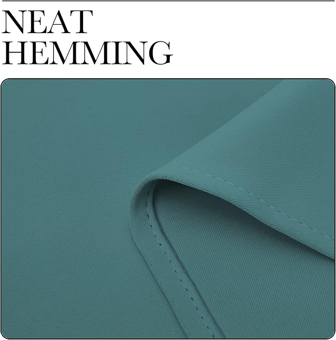 NICETOWN Room Darkening Curtains for Bedroom, Sea Teal, Set of 2 Panels, 62 x 84 Inch, Triple Weave Home Decoration Thermal Insulated Solid Drapes for Patio Door