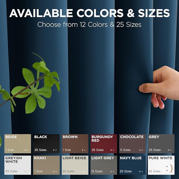 Joydeco Blackout Door Curtain for Doorway Privacy 90 Inches Long, Grommet Closet Curtain for Open Closet, Room Divider for Bedroom Living Room (Navy Blue, 52Wx90L, 1 Panel)