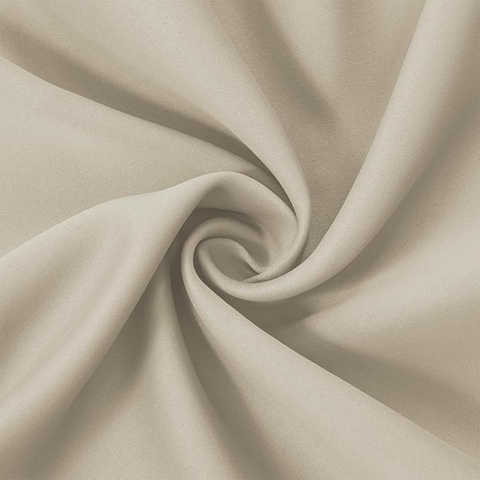 LEMOMO Light Beige Thermal Blackout Curtains/52 x 95 Inch/Set of 2 Panels Room Darkening Curtains