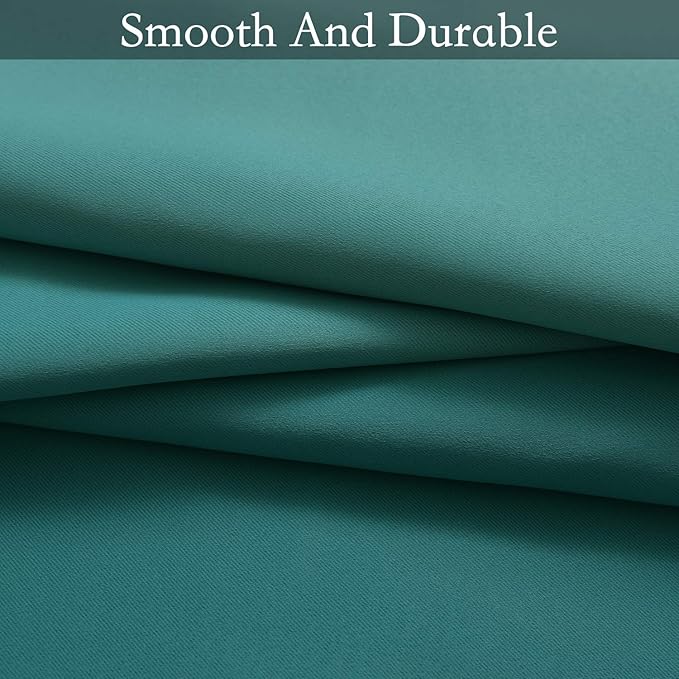 SimpleHome Ombre Room Darkening Curtains for Bedroom, Light Blocking Gradient Teal to Grey White Thermal Insulated Grommet Window Curtains/Drapes for Living Room,2 Panels, 52x84 inches Length