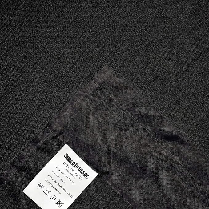 SpaceDresser Black Sheer Curtains 4 Panels Rod Pocket Semi-Sheer Curtain 90 Inches Long Light Filtering Voile Window Drapes for Bedroom Living Room Kitchen, Each 52W x 90L