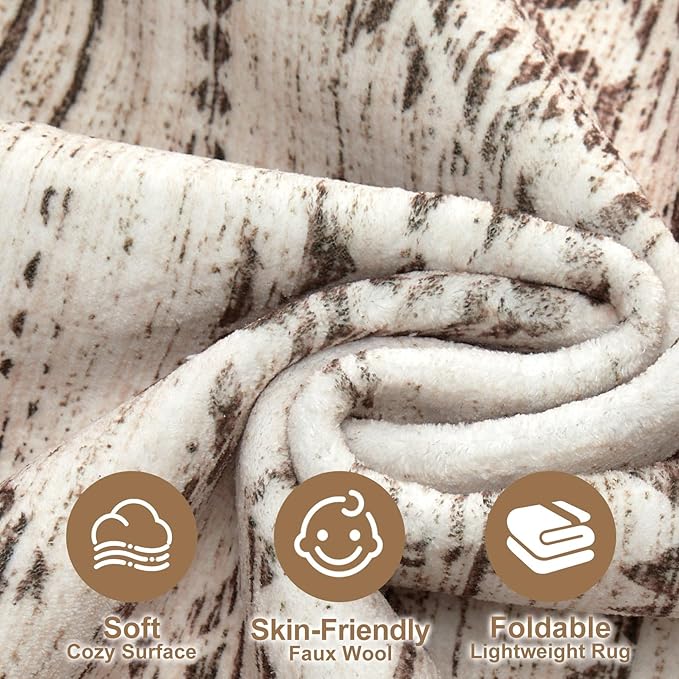 Nakagishi 10x12 Area Rugs Living Room: Washable Boho Large Neutral Soft Farmhouse Rug Stain Resistant Modern Moroccan Non-Slip Indoor Carpet for Bedroom Nursery Kids Office Dining Room - Dark Brown