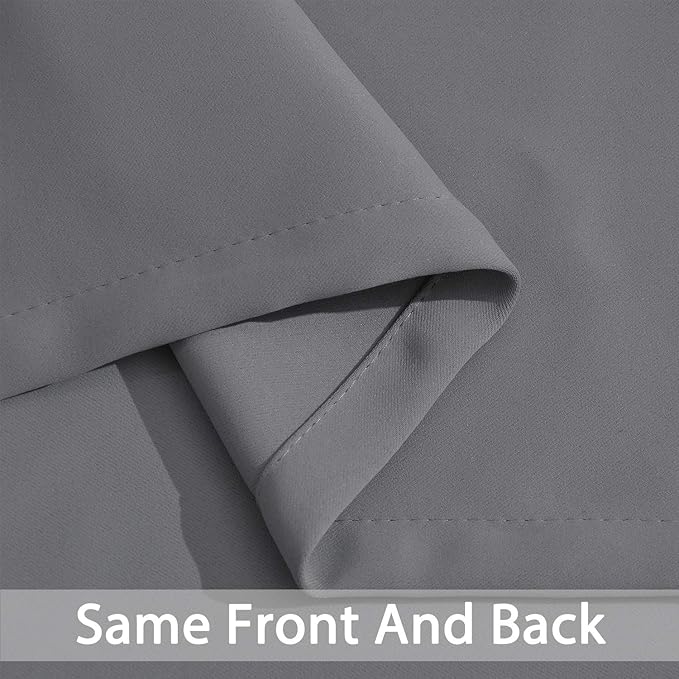 Yakamok Blackout Patio Curtains 100x84 Inches for Sliding Door Extral Wide Blackout Curtain Panels Thermal Insulated Room Divider - Grommet Top, 7' Tall by 8.3' Wide - Grey