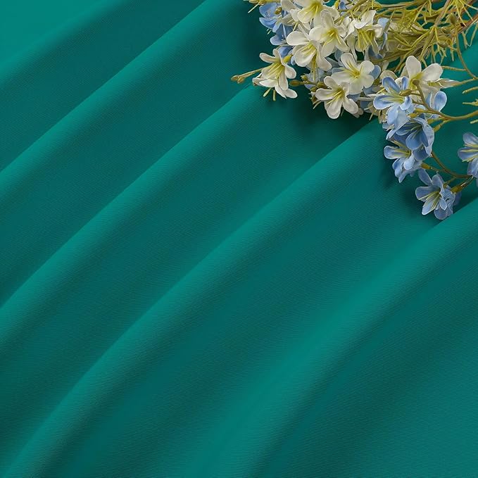 CUCRAF Turquoise Blackout Curtains 96 inch Length 2 Panels Set, Rod Pocket Room Darkening Drapes for Bedroom Living Room, Insulated Thermal Light Blocking Window Curtain (W52 x L96 Inch)