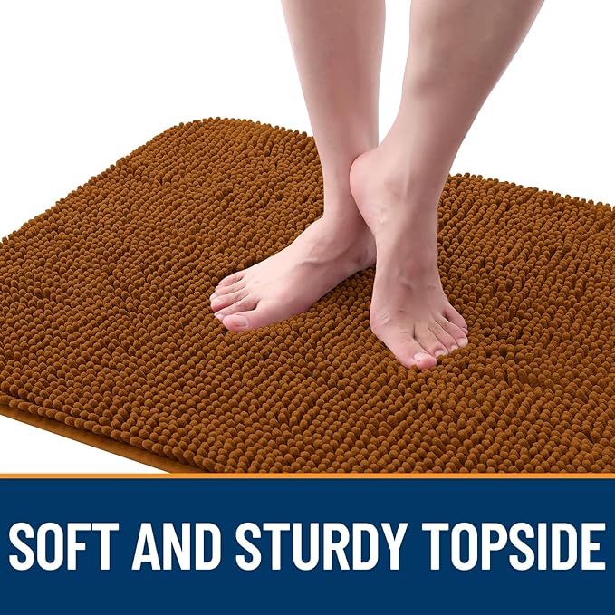 OLANLY Dog Door Mat for Muddy Paws 32x20, Absorbs Moisture and Dirt, Absorbent Non-Slip Washable Doormat, Quick Dry Chenille Mud Mat for Dogs, Entry Indoor Entryway Carpet for Inside Floor, Ochre