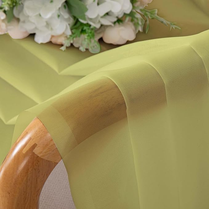 Chyhomenyc Extra Long Sheer Curtains 120 Inches Long 2 Panels Set, Light Filtering Voile Curtain Drapes for Floor to Ceiling Window Patio Sliding Door, 10FT, Lemon