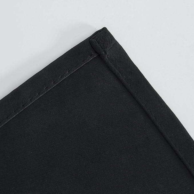 LEMOMO Black Blackout Curtains 52 x 63 Inch Length/Set of 2 Curtain Panels/Thermal Insulated Room Darkening Curtains for Bedroom and Living Room