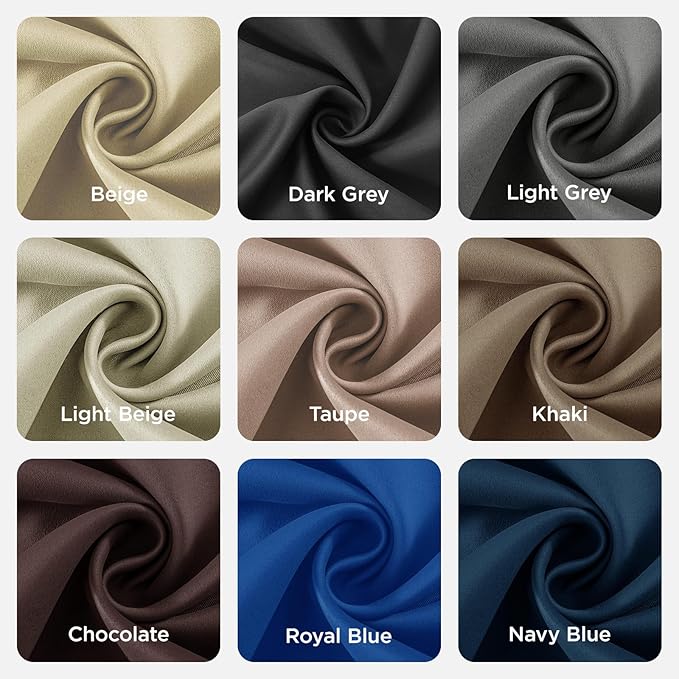 Joydeco Blackout Curtains 84 Inch Length 2 Panels Set, Thermal Insulated Long Curtains& Drapes 2 Burg, Room Darkening Grommet Drapes for Living Room Bedroom Window (W52 x L84 Inch, Light Grey)