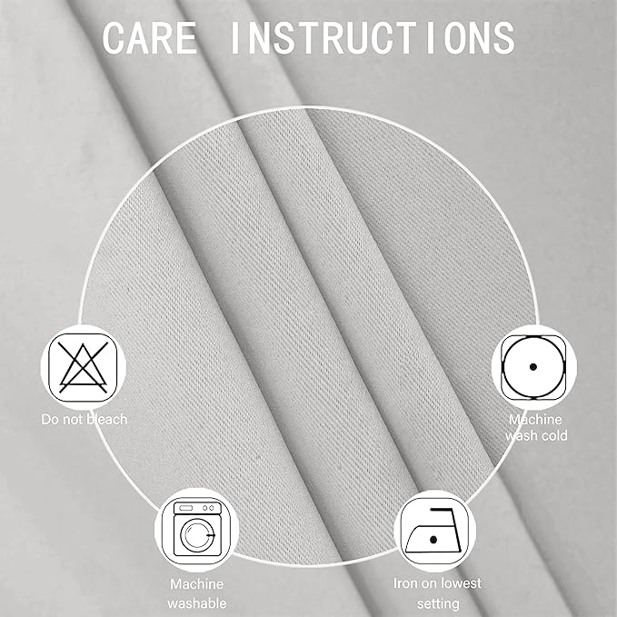 LEMOMO Blackout Curtains 66 x 84 inch/Light Grey Curtains Set of 2 Panels/Thermal Insulated Room Darkening Bedroom Curtains