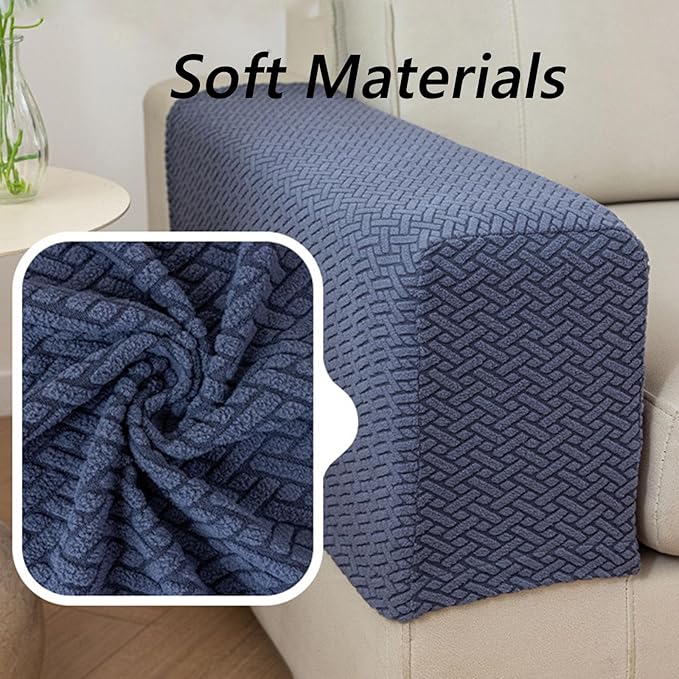 Soothing Home Sofa Covers, Sofa Hero Covers, Wear-Resistant Universal Couch Covers Washable Stretch Sectional Couch Cushion Covers (Green,Arm Rest Covers 2pcs)