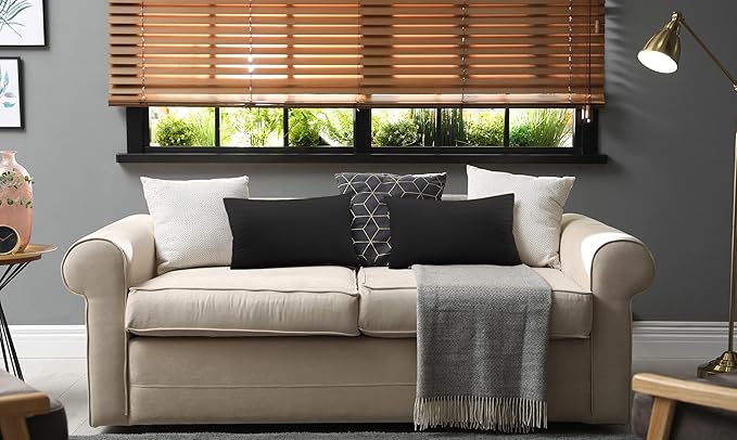 Utopia Bedding 12x20 Pillow Inserts, Set of 2, Black – Indoor Decorative Throw Pillows for Bed, Sofa & Couch – Soft, Supportive & Fluffy Cushion Inserts