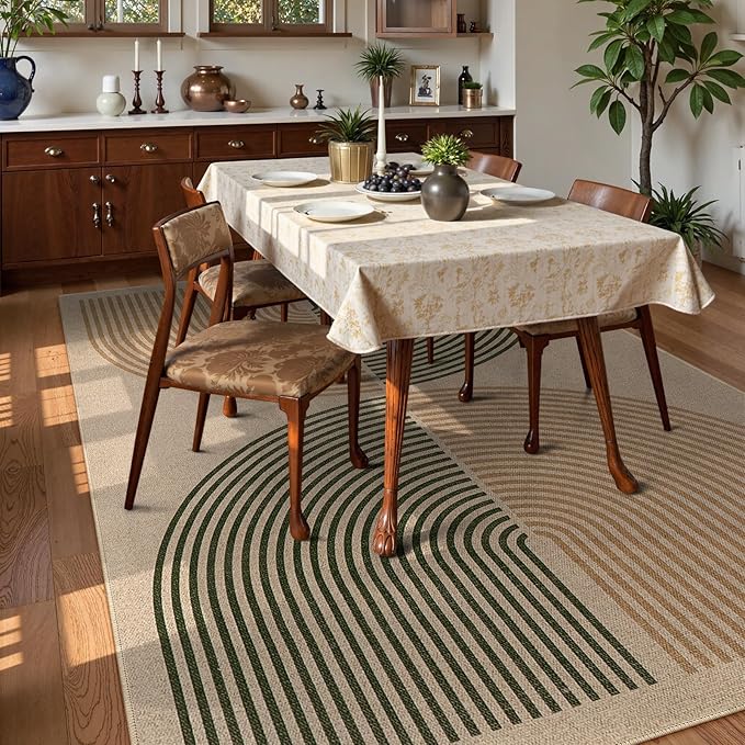 Lahome Enfys Modern Rainbow Outdoor Easy Jute Rug, Area Rugs 9x12 Living Room Patio Rug Large Farmhouse Indoor Outdoor Rugs, Contemporary Non Slip Dining Room Rugs for Under Table Sunroom