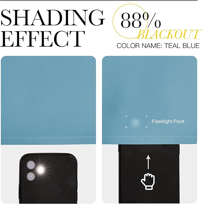 NICETOWN Living Room Blackout Curtains - Window Treatment Thermal Insulated Solid Grommet Blackout Panels/Drapes for Nursery (Teal Blue=Light Blue, Set of 2 Panels, 52 by 95 Inch)