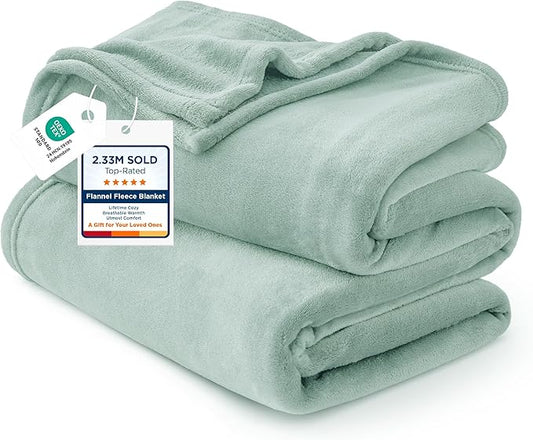 Bedsure GentleSoft Fleece Bed Blankets Full Size Sage Green - Soft Lightweight Plush Fuzzy Cozy Luxury Blanket Microfiber, 84x90 inches