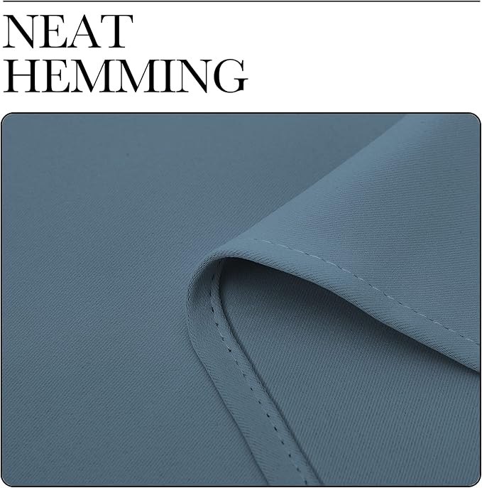 NICETOWN Blackout Curtain Panels for Bedroom, 2 Panels, Smoky Blue, W42 x L40-inch, Thermal Insulated Grommet Top Blackout Draperies and Drapes for Basement
