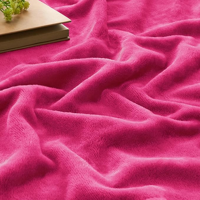 BEDELITE Fleece Blanket Twin Size Hot Pink Valentines Throw Blankets for Couch & Bed, 300GSM Luxury Plush Cozy Fuzzy Blanket 60x80 inches, Super Soft Warm Lightweight Throw Blanket for Travel Camping