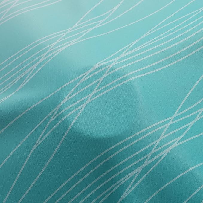 Estelar Textiler Teal and Greyish White Blackout Curtains 54 Inch Length, Light Blocking Gradient Grommet Drapes for Living Room, Thermal Insulated Ombre Curtains for Bathroom,52Wx54L,2 Panels