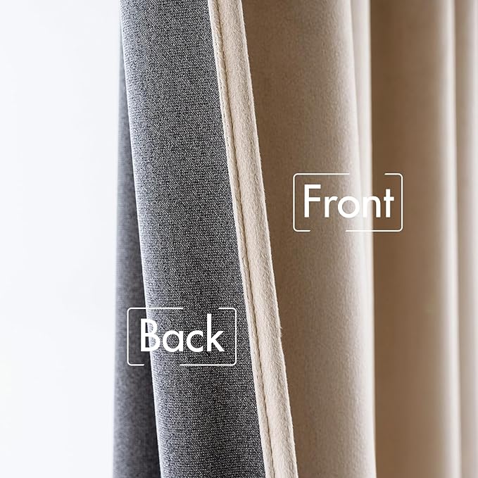 MIULEE Velvet Curtains 84 inches 2 Panels - Luxury Blackout Curtains for Bedroom Living Room Thermal Insulated Super Soft Window Drapes Rod Pocket & Back Tab, Camel Beige, W52 x L84 inches