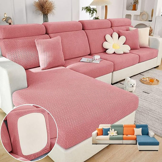 Soothing Home Sofa Covers, Sofa Hero Covers, Wear-Resistant Universal Couch Covers Washable Stretch Sectional Couch Cushion Covers (Pink,Headrest Cover)