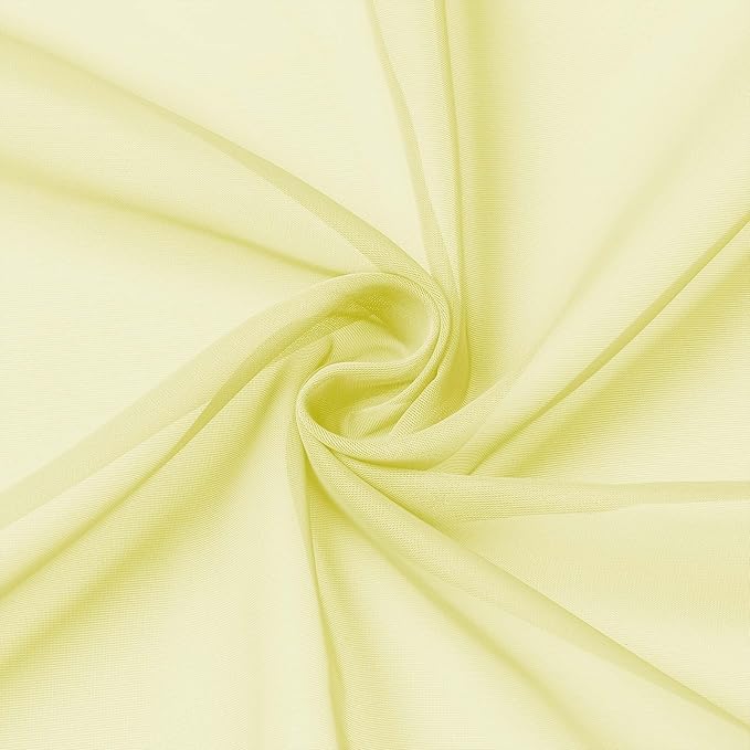 OWENIE Sheer Curtains 78 Inches Long 2 Panels Set for Bedroom Living Room, Soft Solid Light Filtering Sheer Curtain Rod Pocket Clear Drapes for Window Sliding Door, Light Yellow, 42" W x 78" L
