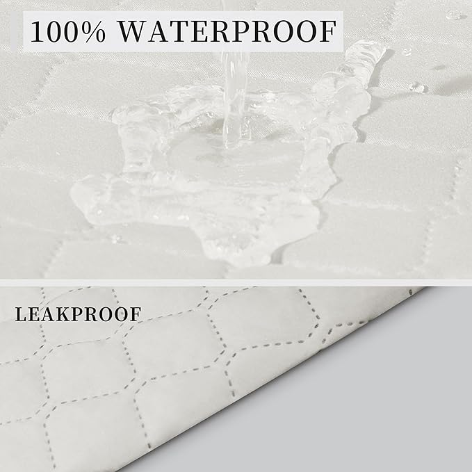 ISSUNTEX Double Protection 100% Waterproof Loveseat Sofa Covers for Living Room, Couch Covers for 2 Cushion Couch Sofa, Reversible Furniture Protector Sofa Cover for Dogs (Loveseat, Ivory/Ivory)