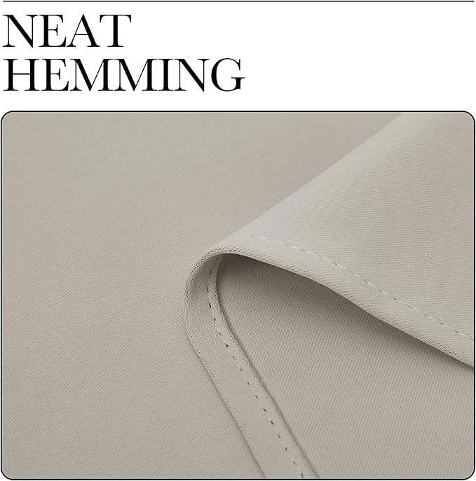 NICETOWN Blackout Curtains for Living Curtains, Room Darkening Window Curtain Panels, Easy-Care Solid Thermal Insulated Draperies/Drapes for Daughter Room (Natural, 2 Panels, 34 by 36)
