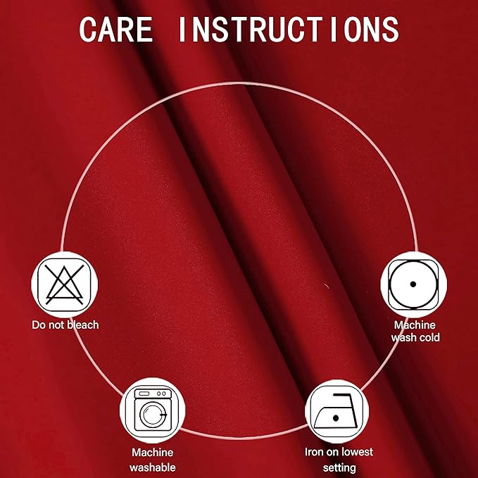 LEMOMO Red Blackout Curtains/52 x 72 Inch/Set of 2 Panels Room Darkening Curtains for Bedroom