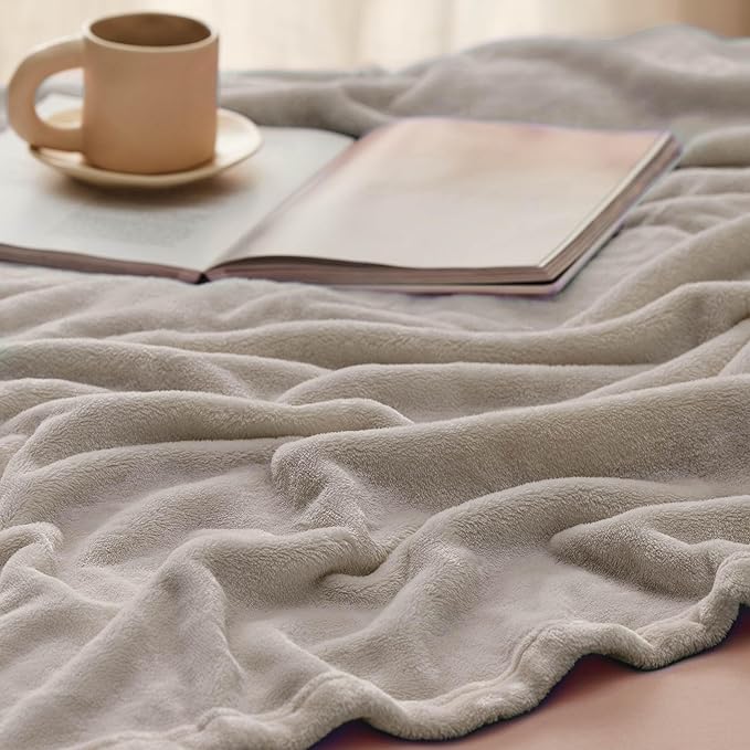 Bedsure GentleSoft Fleece Throw Blanket for Couch Oxford Tan - Lightweight Plush Fuzzy Cozy Soft Blankets and Throws for Sofa, 50x70 inches