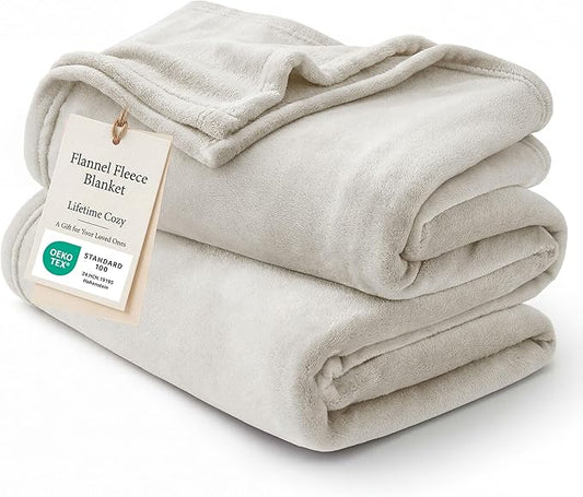 Bedsure GentleSoft Fleece Blanket California King Size Linen - Lightweight Plush Fuzzy Cozy Soft Bed Blankets, 102x96 inches