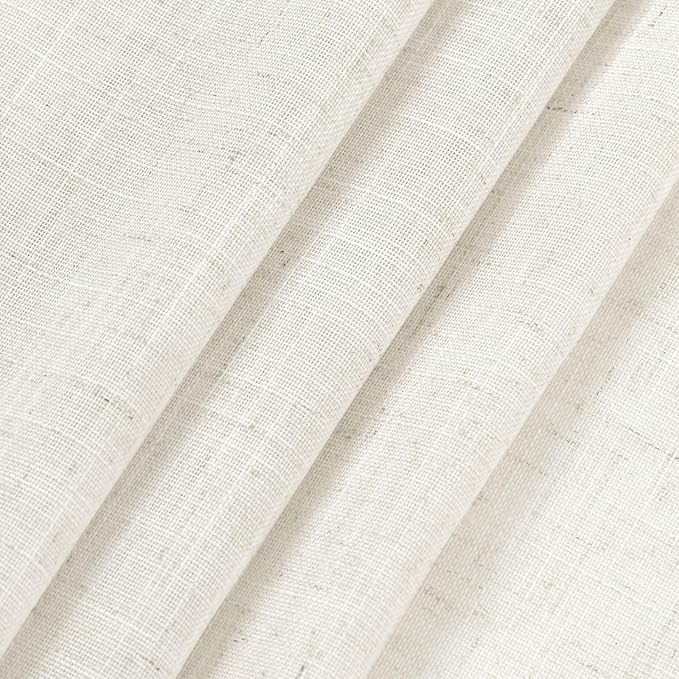 Nanspring Cream Linen Curtains 80 inches for Living Room Bedroom Back Tab Modern Farmhouse Coastal Decor Light Filtering Privacy Sheer Curtain 2 Panel Set 36x80 for Dinning Room