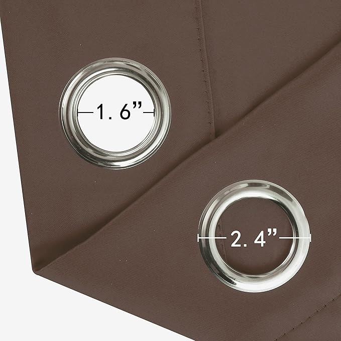 LEMOMO Chocolate Brown Blackout Curtains 42 x 63 Inch Length/Set of 2 Curtain Panels/Thermal Insulated Room Darkening Blackout Curtains for Bedroom