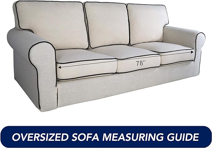 PureFit Reversible Quilted Sofa Cover, Water Resistant Slipcover Furniture Protector, Washable Couch Cover with Non Slip Foam and Elastic Straps for Kids, Dogs, Pets (X Large , Camel/Ivory)