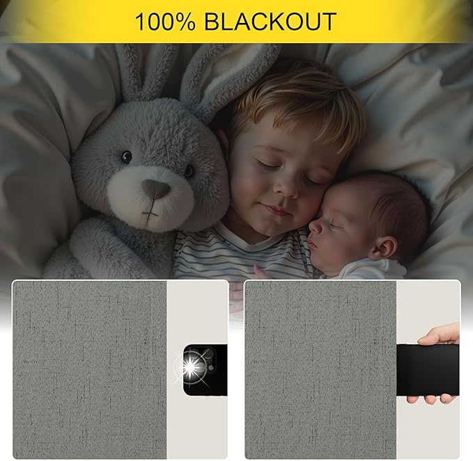 Office Curtains for Windows 102 Inches Long 2 Panel Set Blackout Back Tab Pleated Linen Textured Room Darkening Black Out Masculine Curtains for Boys Bedroom Man Cave 102 Length Slate Grey Dark Gray