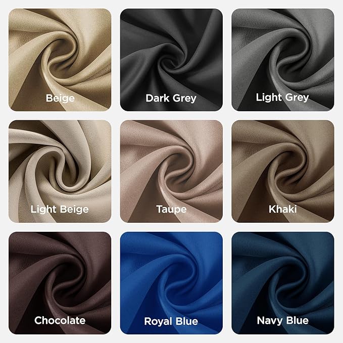 Joydeco Blackout Curtains 90 Inches Long 1 Panel, Thermal Insulated Long Curtains& Drapes 1 Piece, Room Darkening Grommet Drapes for Living Room Bedroom Window (W70 x L90 Inch, Beige)