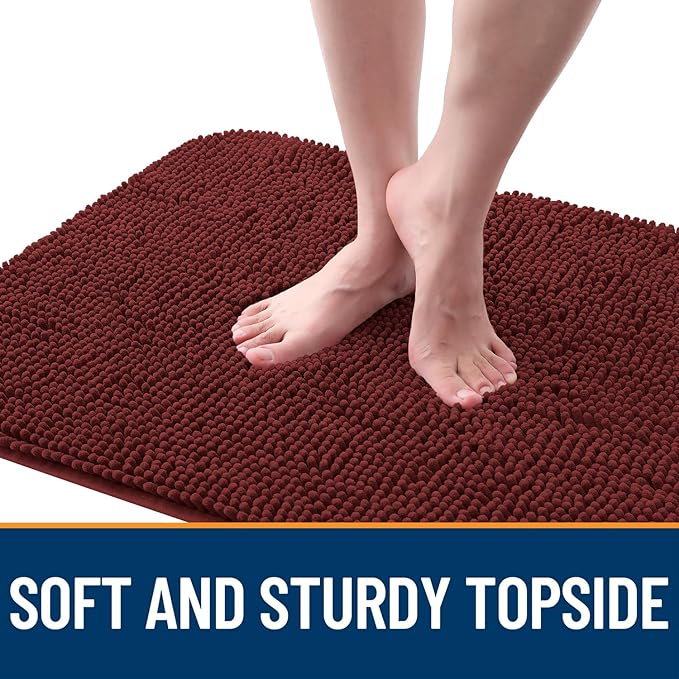 OLANLY Dog Door Mat for Muddy Paws 70x46, Absorbs Moisture and Dirt, Absorbent Non-Slip Washable Doormat, Quick Dry Chenille Mud Mat, Entry Indoor Entryway Carpet for Inside Floor, Caramel Russet