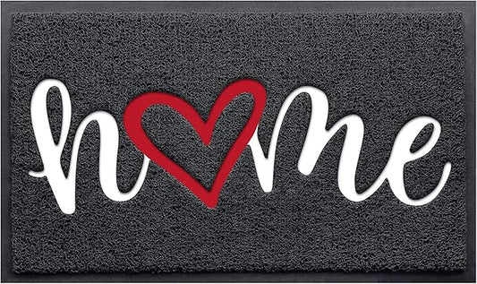 CozyBounty Black Door Mat Welcome Mats Home Non-Slip Doormat for Entryway Low-Profile Floor Mat for Yard, Garage, High Traffic Areas (32"x20", Black)