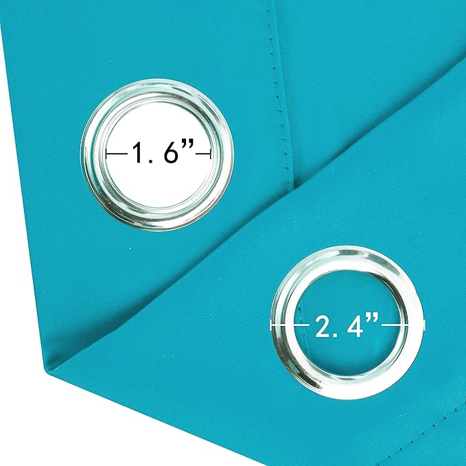 LEMOMO Blackout Curtains 66 x 95 inch/Teal Curtains Set of 2 Panels/Thermal Insulated Room Darkening Bedroom Curtains
