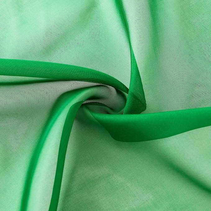 SpaceDresser Sheer Voile Window Treatment Rod Pocket Curtain Panels for Kitchen Bedroom Living Room Drapes Sunlight Filtering Privacy Semi Home Decor Assorted Colors Sizes (Green, 52 W x 72 L)