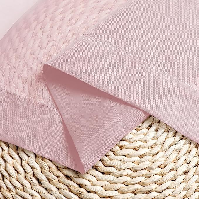 Chyhomenyc Sheer Valance Tiers Curtains 2 Panels, Elegant Light Filtering Rod Pocket Voile Window Treatment Drapes for Living Room Bedroom Bathroom Farmhouse Patio Wedding, 42Wx96L, Blush Pink